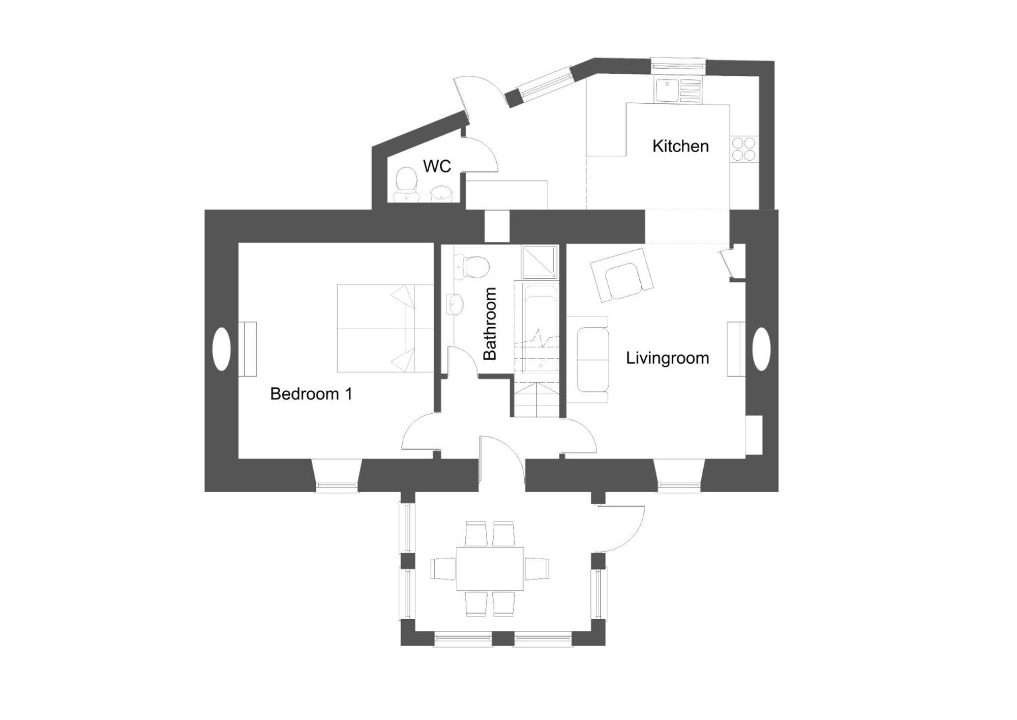 אלנס Mike'S 3-Bedroom Countryside Cottage מראה חיצוני תמונה